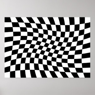 Poster Damier tordu abstrait