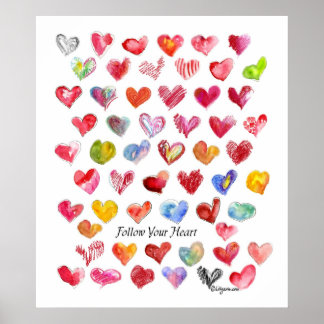 Poster d'amour - Suivez votre coeur