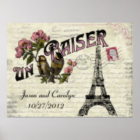 Poster d'amour Vintage français personnalisable