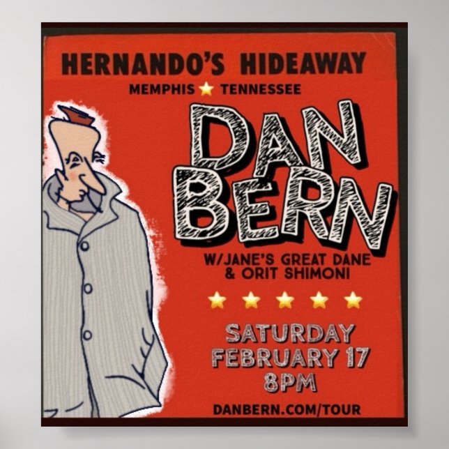 Poster Dan Bern Winter Tour 2024 (HH) (Devant)