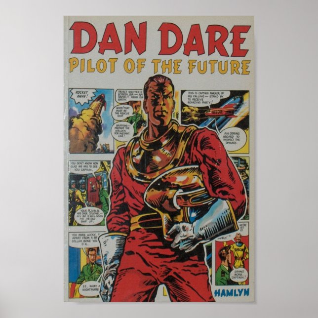 Poster Dan Dare rétro bande dessinée art (Devant)
