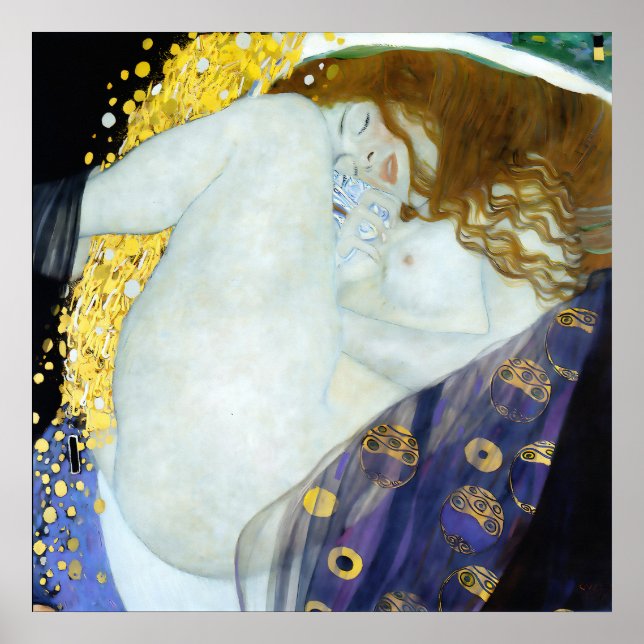 Poster Danae - Gustav Klimt - Art Nouveau (Devant)