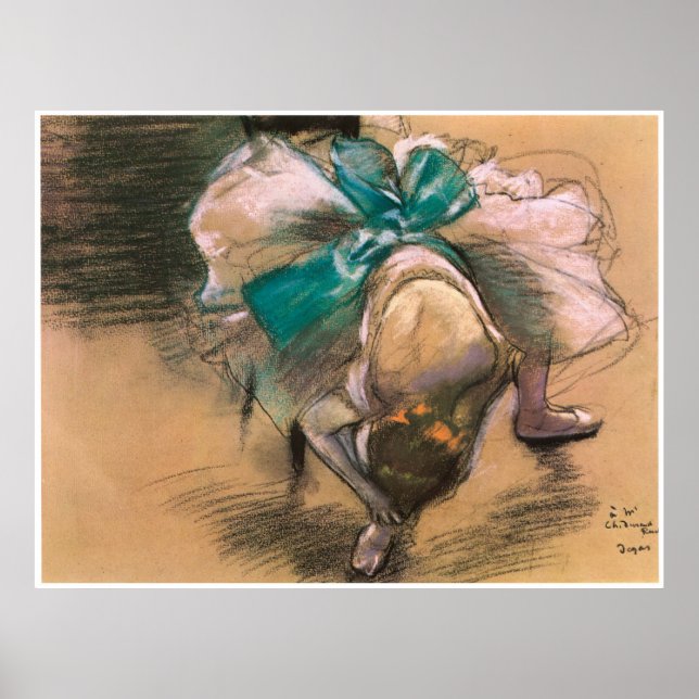 Poster Dancer Tying her Shoe Ribbon, 1886, Edgar Degas (Devant)