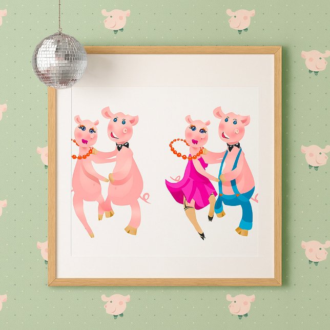 Poster Dancing Pigs (Créateur téléchargé)