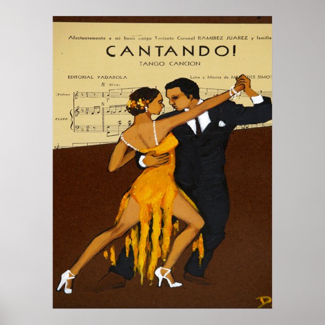 Poster Dancing Tango Couple (Devant)