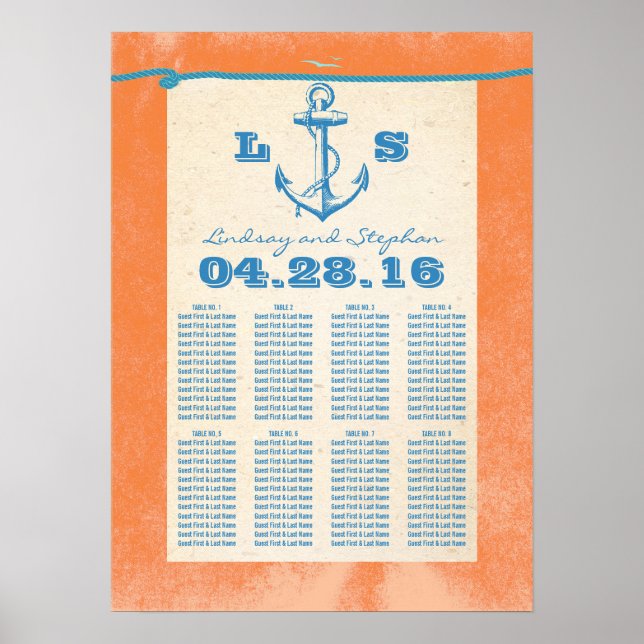 Poster d'Ancres nautiques pour Mariages (Devant)