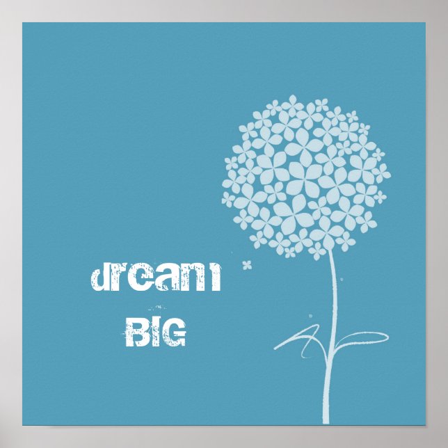 Poster Dandelion blanc simple (Devant)