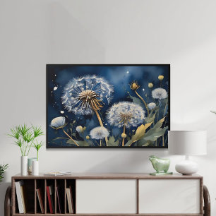 Poster Dandelions étonnants dans Nightsky AI Art