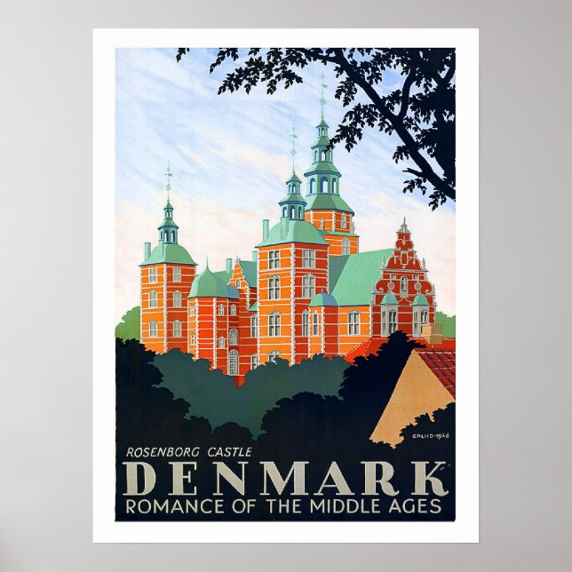 Poster Danemark, château de Rosenborg, romantisme médiéva (Devant)
