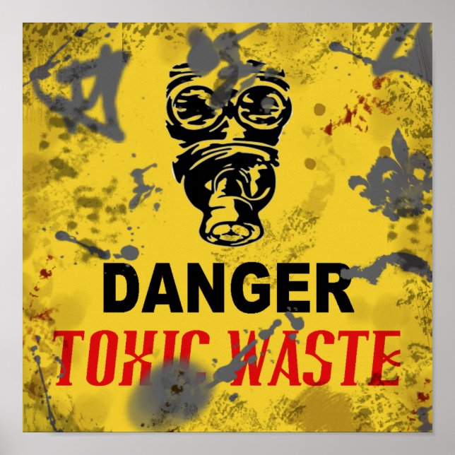 Poster Danger Déchets toxiques post-Apocalypse 12 po x 12 (Devant)