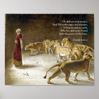 Poster Daniel dans la Bible du Lion Verse Art Scripture