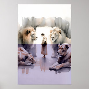 Poster Daniel dans la fosse aux lions Verset biblique à l
