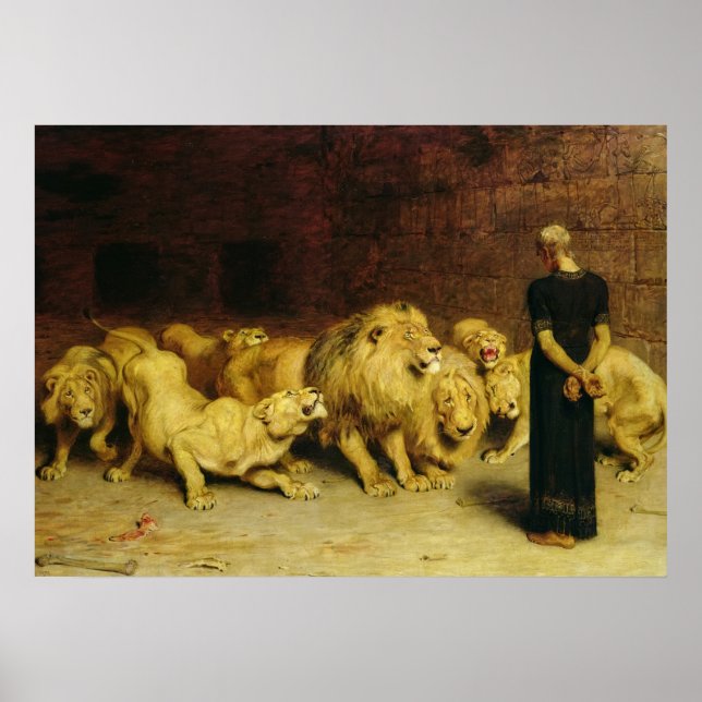 Poster Daniel in the Lions' Den, 1872 par Briton Riviere (Devant)