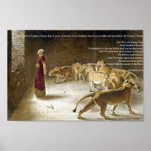 Poster Daniel in the Lion's Den Bible Art