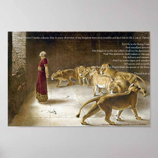 Poster Daniel in the Lion's Den Bible Art (Devant)