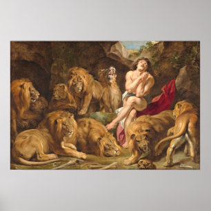 Poster Daniel in the Lions' Den - Rubens Fine Art