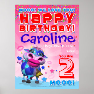 Poster d'anniversaire de 18x24" GiggleBellies Kiss