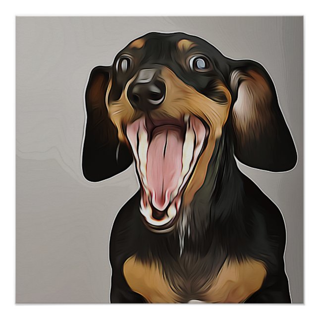 Poster d'anniversaire de Dachshund Yawning Dachshu (Devant)