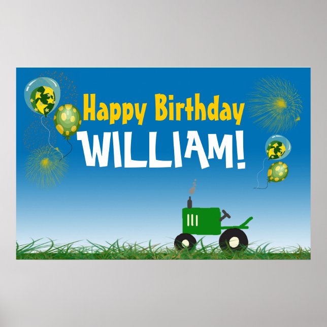 Poster d'anniversaire de Green Tractor (Devant)