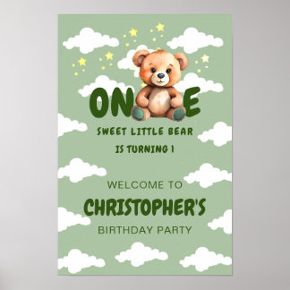 Poster d'anniversaire de l'ours
