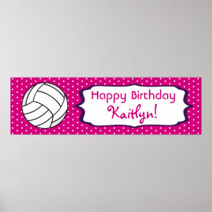 Poster d'anniversaire de volleyball