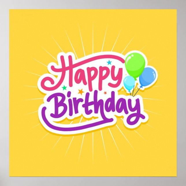 Poster d'anniversaire heureux (Devant)