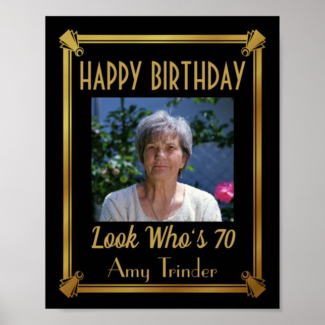 Poster d'anniversaire heureux avec votre photo (Devant)