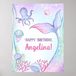 Poster d'anniversaire sur le thème nautique.