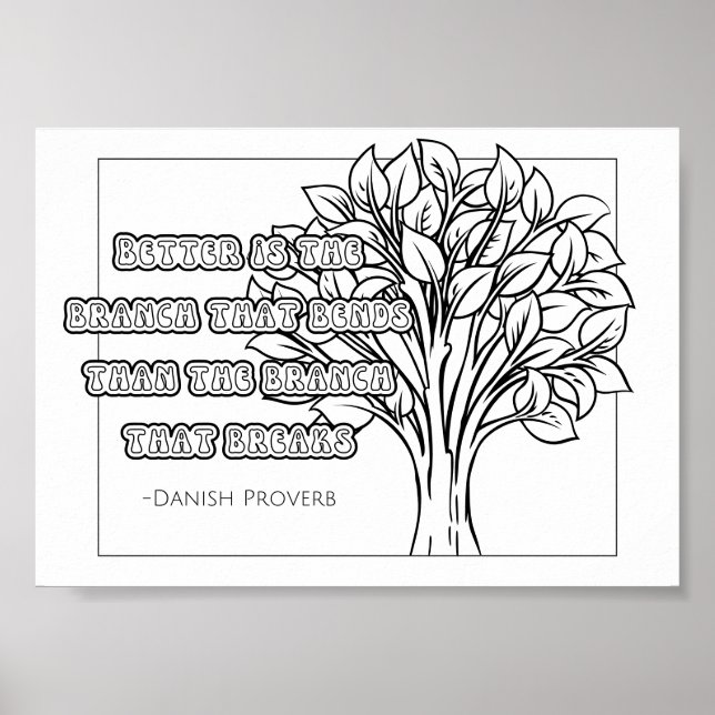 Poster danois de coloriage de proverbe (Devant)