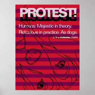 Poster Danois Géant Proteste Les Humains Sont Ridicules