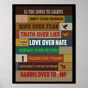 Poster Dans Cette Assemblée, Nous Croyons À Harris Sur Tr