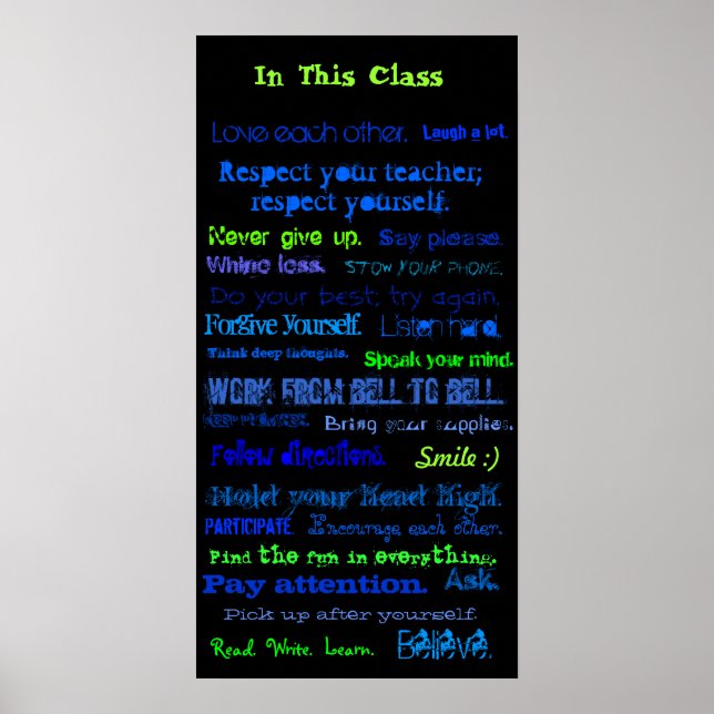Poster Dans cette classe, aimez-vous l'un l'autre., riez  (Devant)