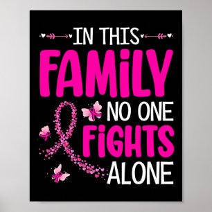 Poster Dans Cette Famille, Personne Ne Lutte Seul Cancer