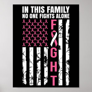 Poster Dans Cette Famille, Personne Ne Lutte Seul Cancer 