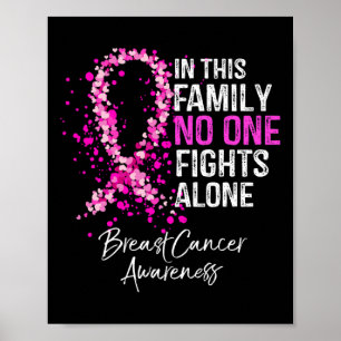 Poster Dans Cette Famille, Personne Ne Lutte Seul Cancer 