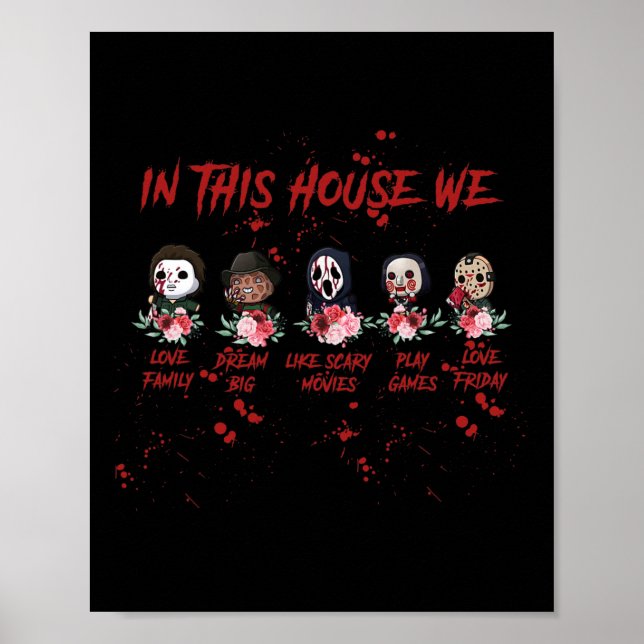 Poster Dans Cette Maison Nous Aimons Famille Rêve Grand A (Devant)