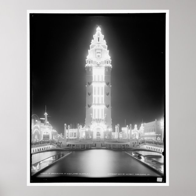 Poster Dans Dreamland la nuit, Coney Island, N.Y. c1905 (Devant)