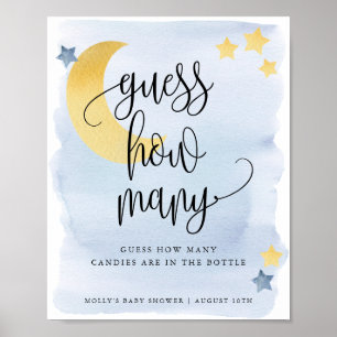 Poster Dans la Lune, jeu devinez combien en bleu