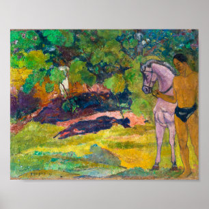 Poster Dans la Vanilleraie, Homme et Cheval Gauguin