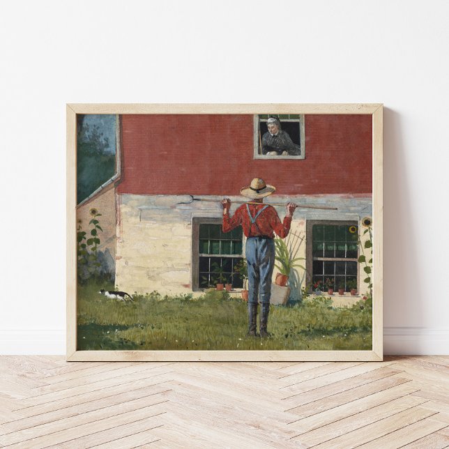 Poster Dans le jardin (Courtoisie rustique) | Winslow Hom (Créateur téléchargé)