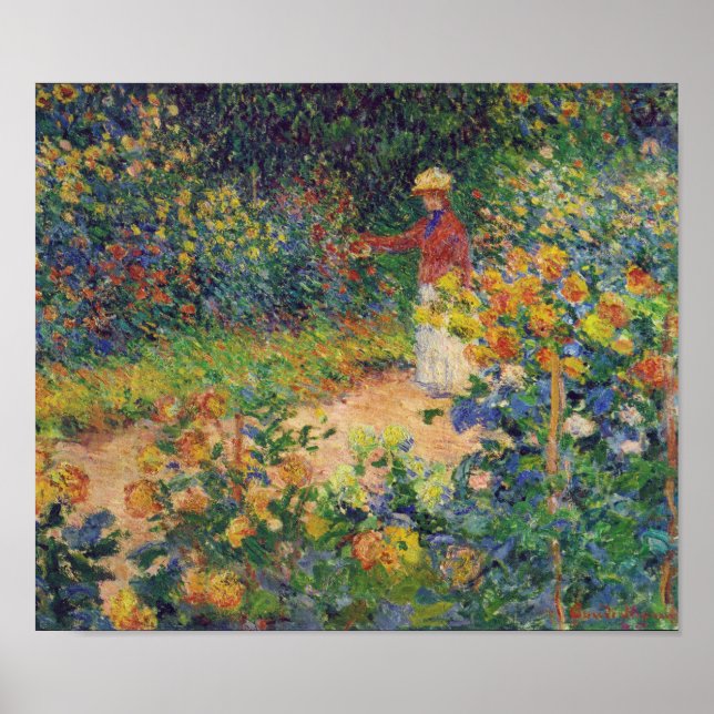 Poster Dans le jardin, Monet (Devant)