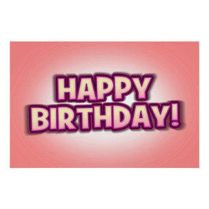 Poster "Dans Le Rose" Joyeux Anniversaire Décoration mura