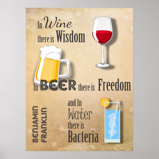 Poster Dans le vin il y a la sagesse (Devant)