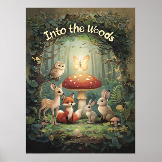 Poster Dans les bois - Animal fantaisiste de la forêt