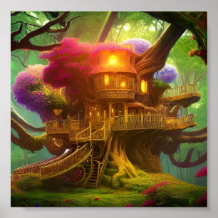 Poster Dans les bois elfes