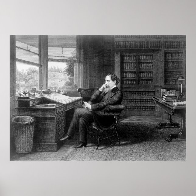 Poster Dans l'étude de Charles Dickens (Devant)
