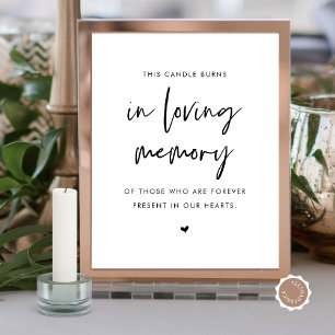 Poster Dans Love Memory Candle, Mariage Memorial Table