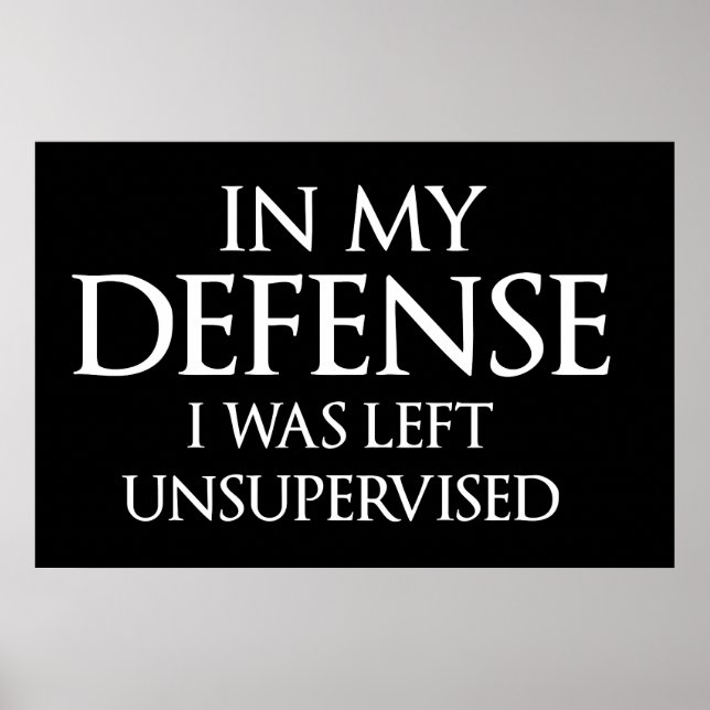 Poster Dans Ma Défense, J'Ai Été Laissé Sans Surveillance (Devant)