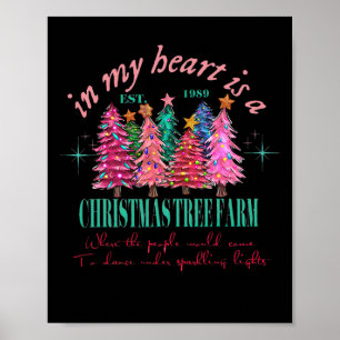 Poster Dans Mon Coeur Est Une Ferme D'Arbre De Noël Vinta