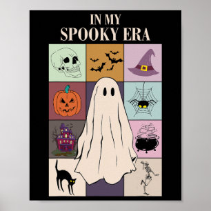 Poster Dans Mon Époque Éffrayante Fun Ghost Retro Hallowe
